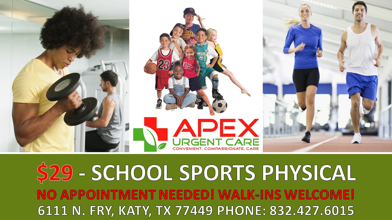 35 SPORTS PHYSICALS!!! Apex Urgent Care Clinic WalkIn Clinic for