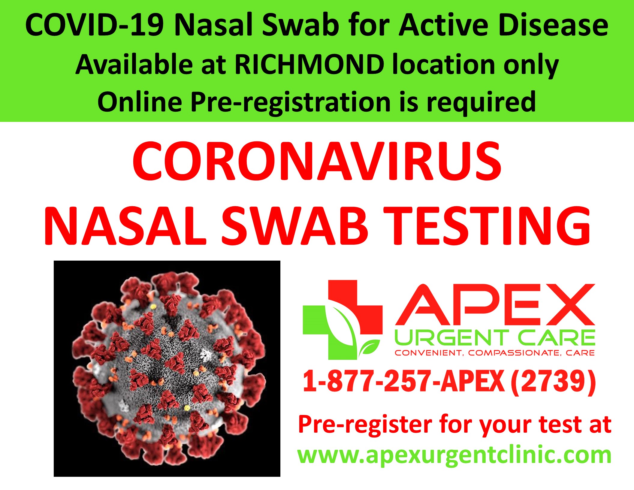 Coronavirus Nasal Swab Testing Flyer